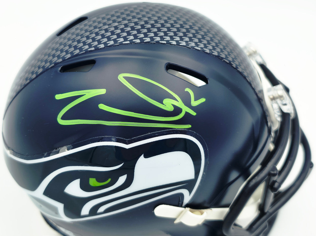 Zach Charbonnet Autographed Seattle Seahawks Blue Speed Mini Helmet MCS Holo Stock #256967