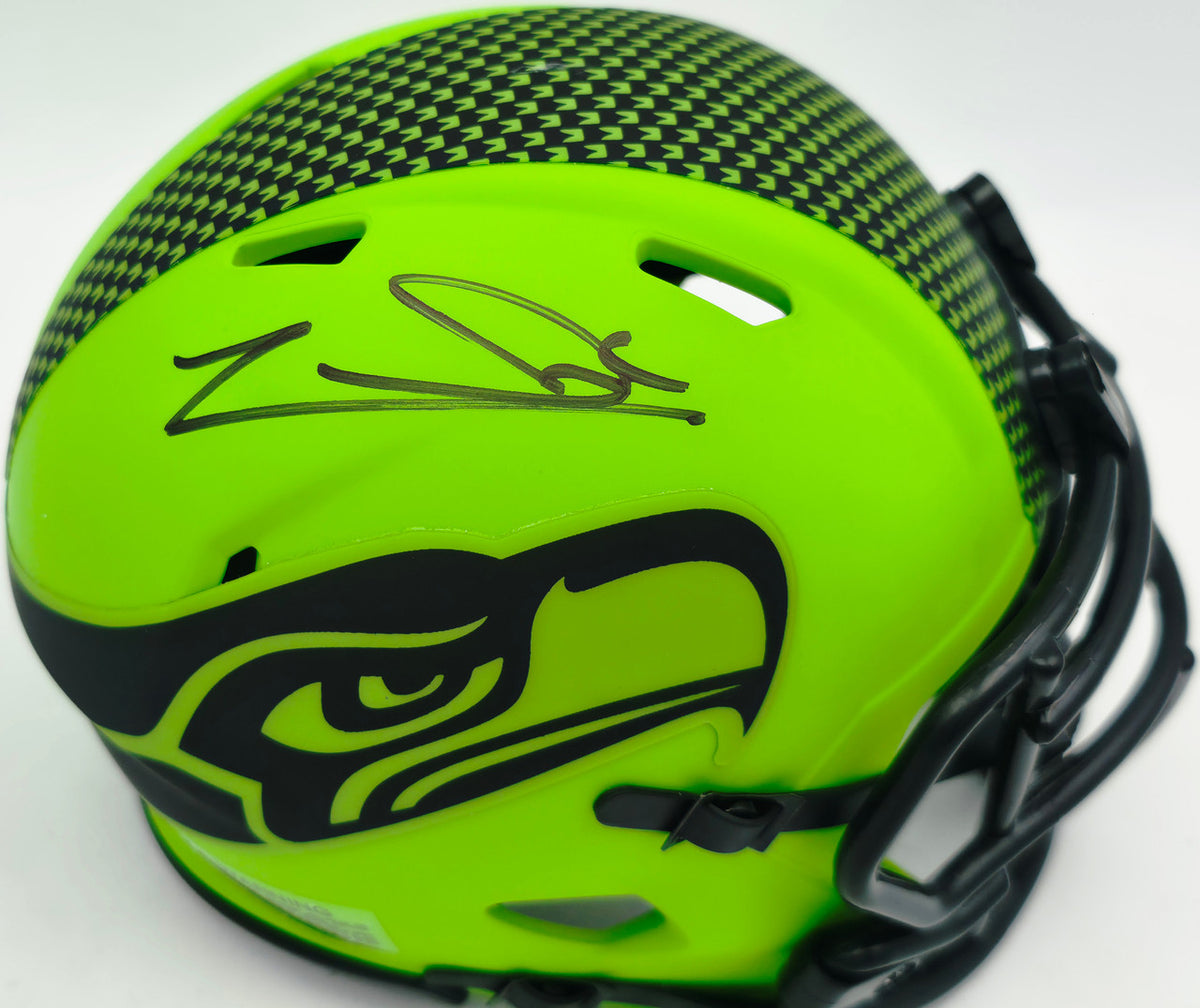 Zach Charbonnet Autographed Seattle Seahawks Rave Green Speed Mini Helmet MCS Holo Stock #256968