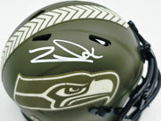 Zach Charbonnet Autographed Seattle Seahawks Army Green Salute to Service Speed Mini Helmet MCS Holo Stock #256969