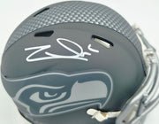 Zach Charbonnet Autographed Seattle Seahawks Slate Silver Speed Mini Helmet MCS Holo Stock #256970