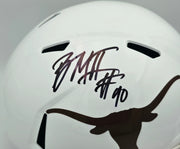 Byron Murphy II Autographed Texas Longhorns White Full Size Speed Replica Helmet MCS Holo Stock #256949