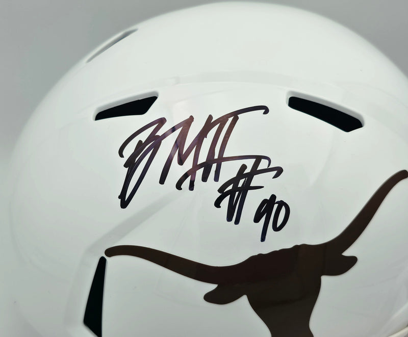 Byron Murphy II Autographed Texas Longhorns White Full Size Speed Replica Helmet MCS Holo Stock #256949