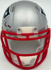 Kayshon Boutte Autographed New England Patriots Silver Speed Mini Helmet Beckett BAS Witness Stock #256984