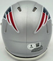Kayshon Boutte Autographed New England Patriots Silver Speed Mini Helmet Beckett BAS Witness Stock #256984