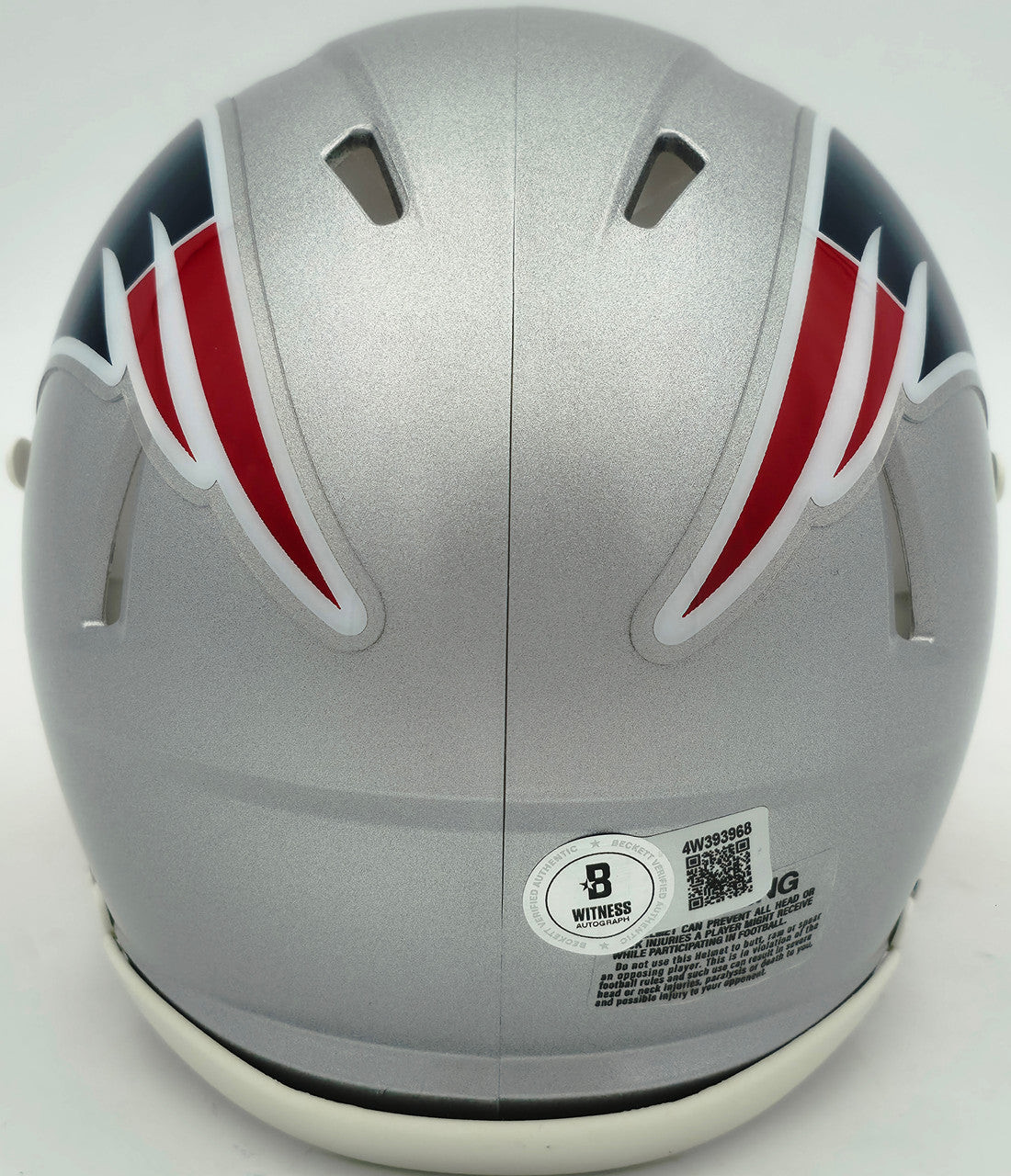 Kayshon Boutte Autographed New England Patriots Silver Speed Mini Helmet Beckett BAS Witness Stock #256984