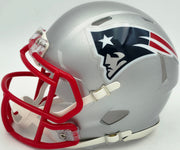 Kayshon Boutte Autographed New England Patriots Silver Speed Mini Helmet Beckett BAS Witness Stock #256984