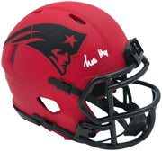 Kayshon Boutte Autographed New England Patriots Rave Red Speed Mini Helmet Beckett BAS Witness Stock #256985