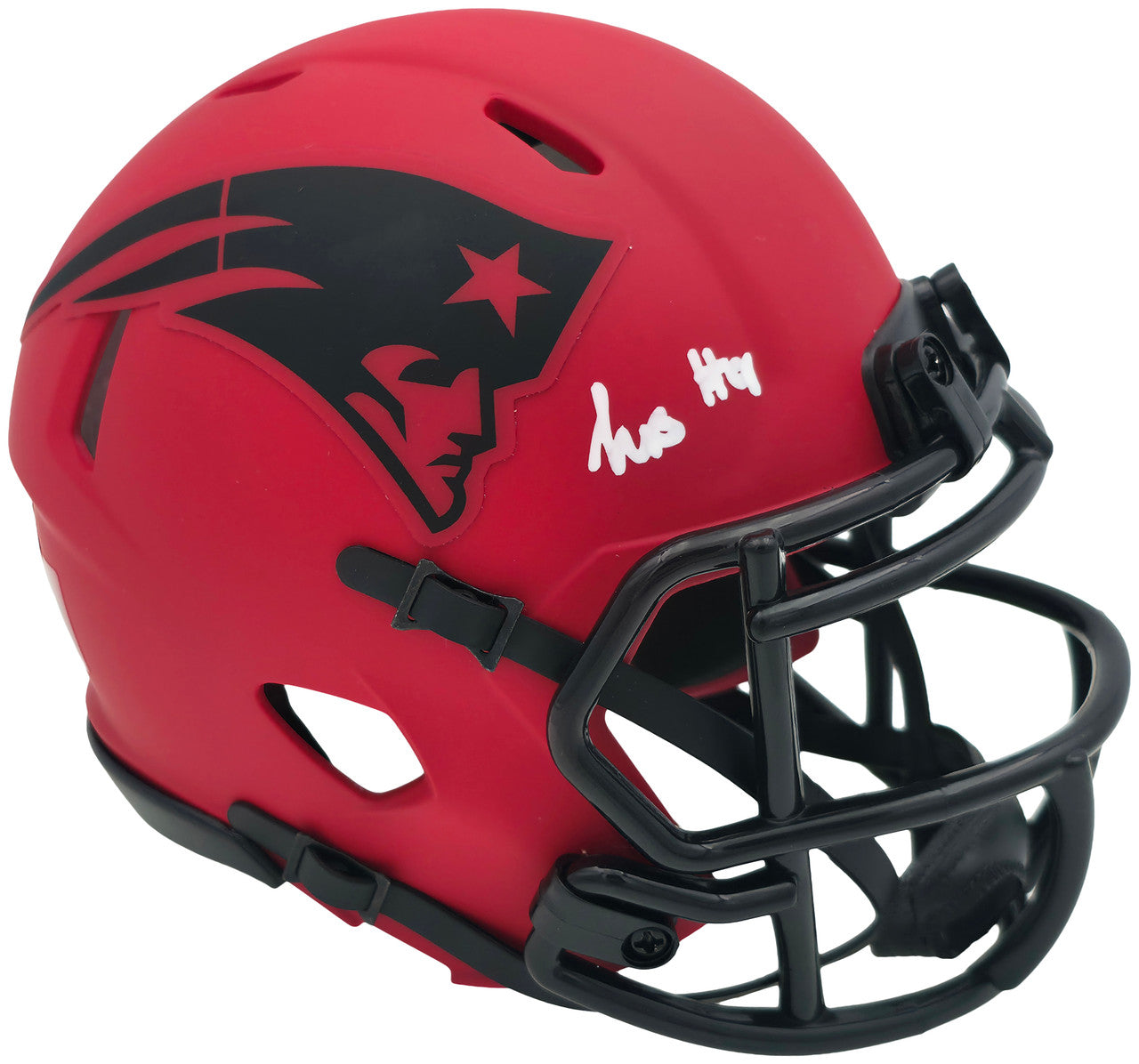 Kayshon Boutte Autographed New England Patriots Rave Red Speed Mini Helmet Beckett BAS Witness Stock #256985