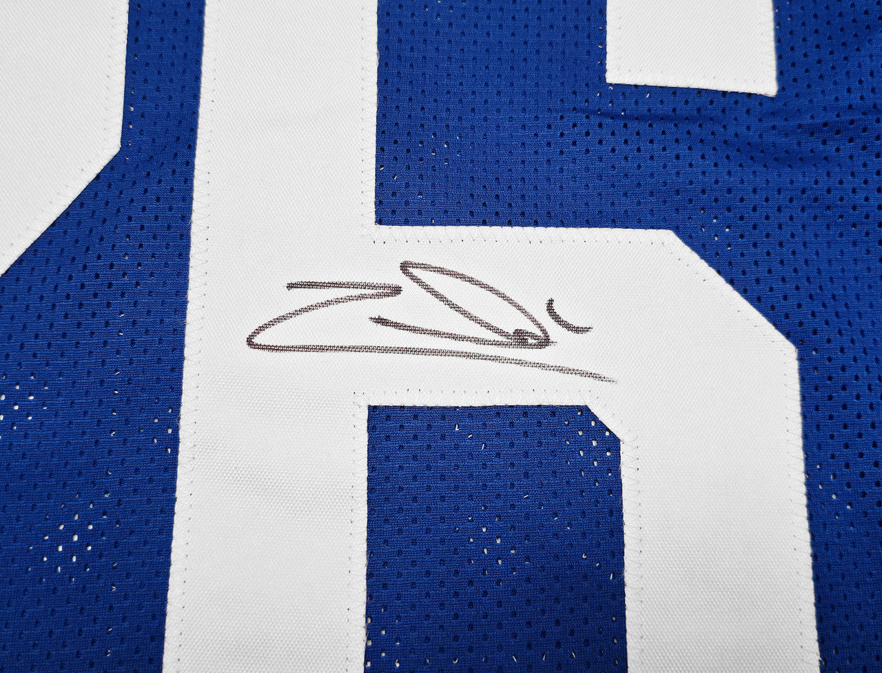 Seattle Seahawks Zach Charbonnet Autographed Blue Throwback Jersey MCS Holo Stock #256977