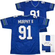 Seattle Seahawks Byron Murphy II Autographed Blue Throwback Jersey MCS Holo Stock #256978