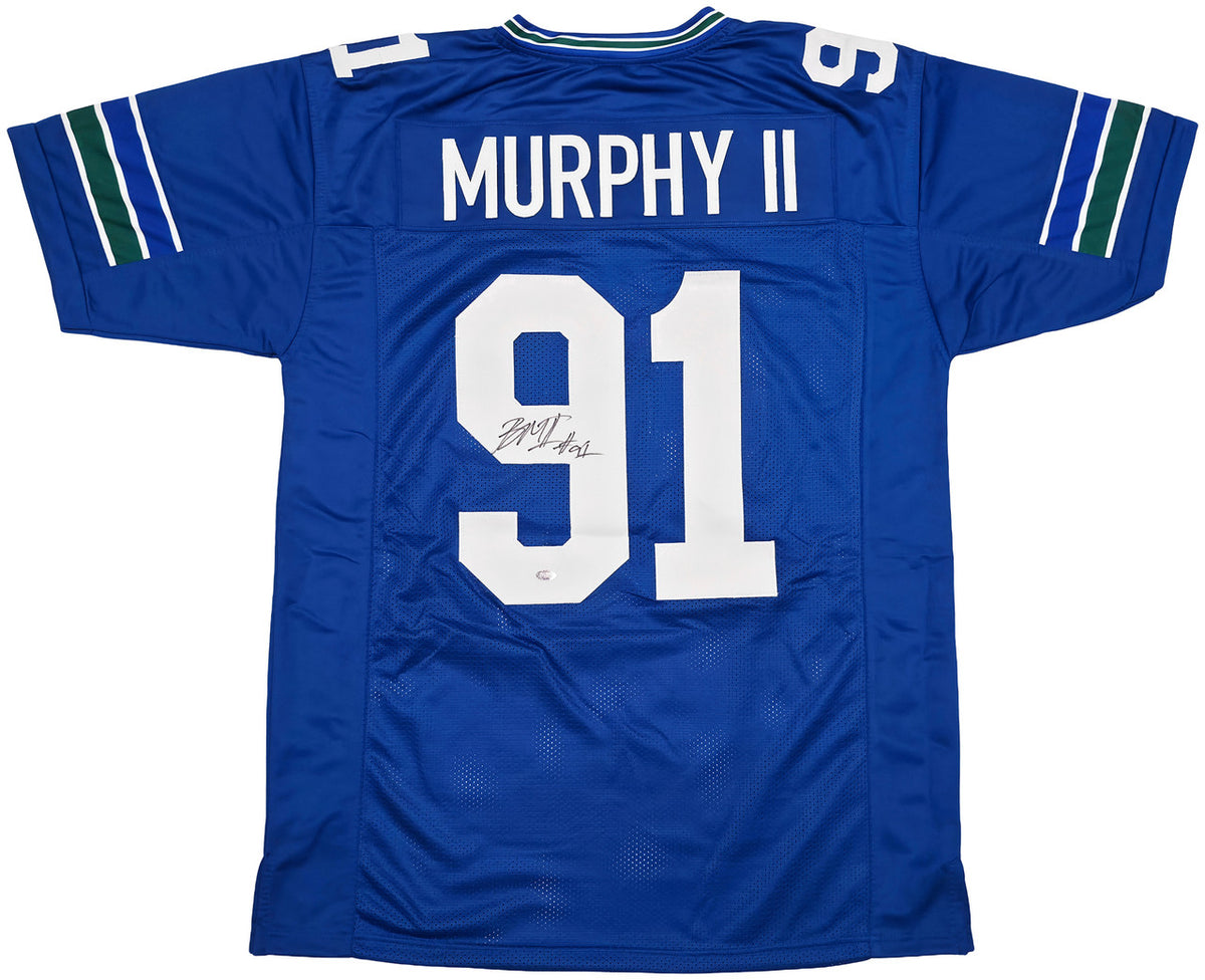 Seattle Seahawks Byron Murphy II Autographed Blue Throwback Jersey MCS Holo Stock #256978