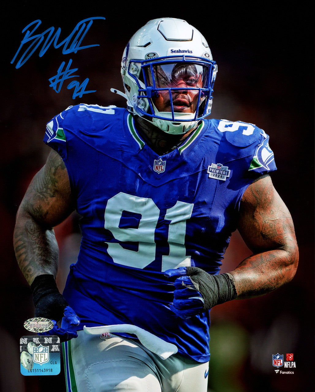 Byron Murphy II Autographed 8x10 Photo Seattle Seahawks Spotlight MCS Holo Stock #256982