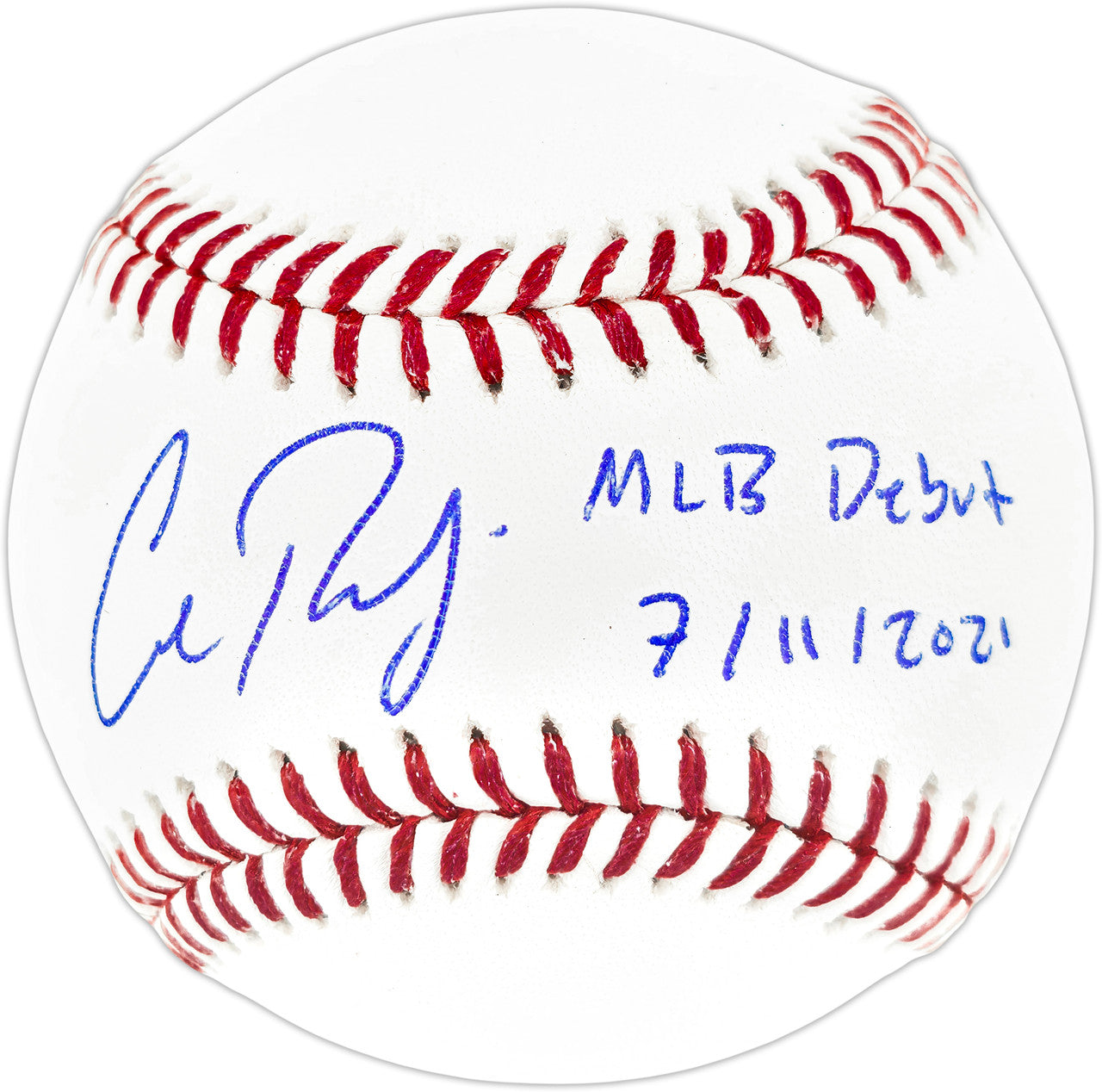 Cal Raleigh Autographed Official MLB Baseball Seattle Mariners "MLB Debut 7/11/2021" Fanatics & MLB Holo Stock #256936