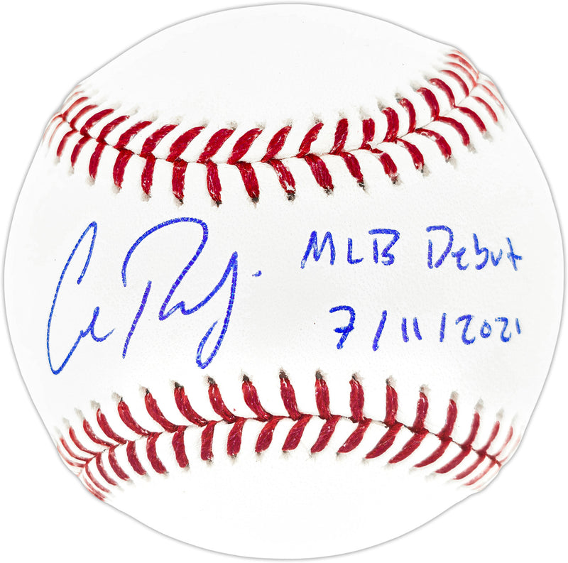 Cal Raleigh Autographed Official MLB Baseball Seattle Mariners "MLB Debut 7/11/2021" Fanatics & MLB Holo Stock #256936