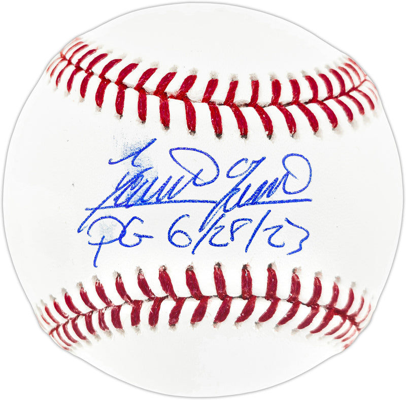 Domingo German Autographed Official MLB Baseball New York Yankees "PG 6/28/23" Beckett BAS Witness Stock #259983