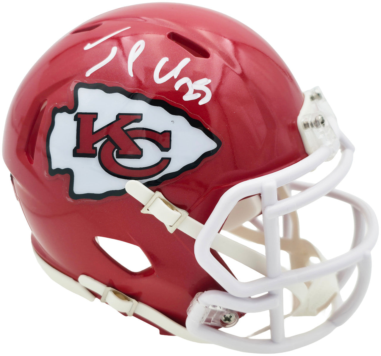 Jamaal Charles Autographed Kansas City Chiefs Red Speed Mini Helmet Beckett BAS Witness Stock #260052