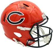D'Andre Swift Autographed Chicago Bears 2022 Alternate Orange Full Size Speed Replica Helmet Beckett BAS Witness Stock #260053