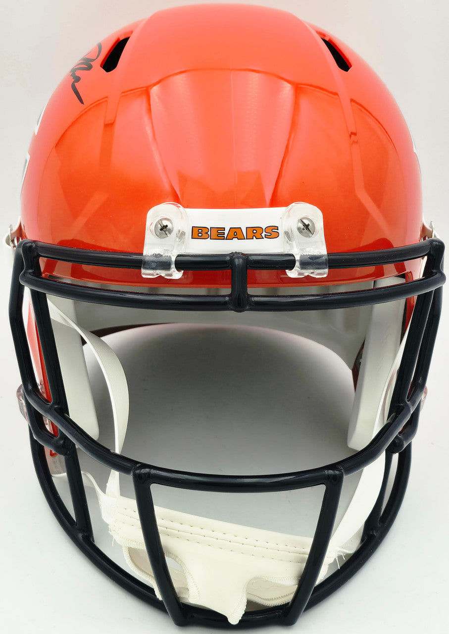 D'Andre Swift Autographed Chicago Bears 2022 Alternate Orange Full Size Speed Replica Helmet Beckett BAS Witness Stock #260053