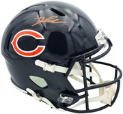 D'Andre Swift Autographed Chicago Bears Blue Full Size Speed Replica Helmet Beckett BAS Witness Stock #260054