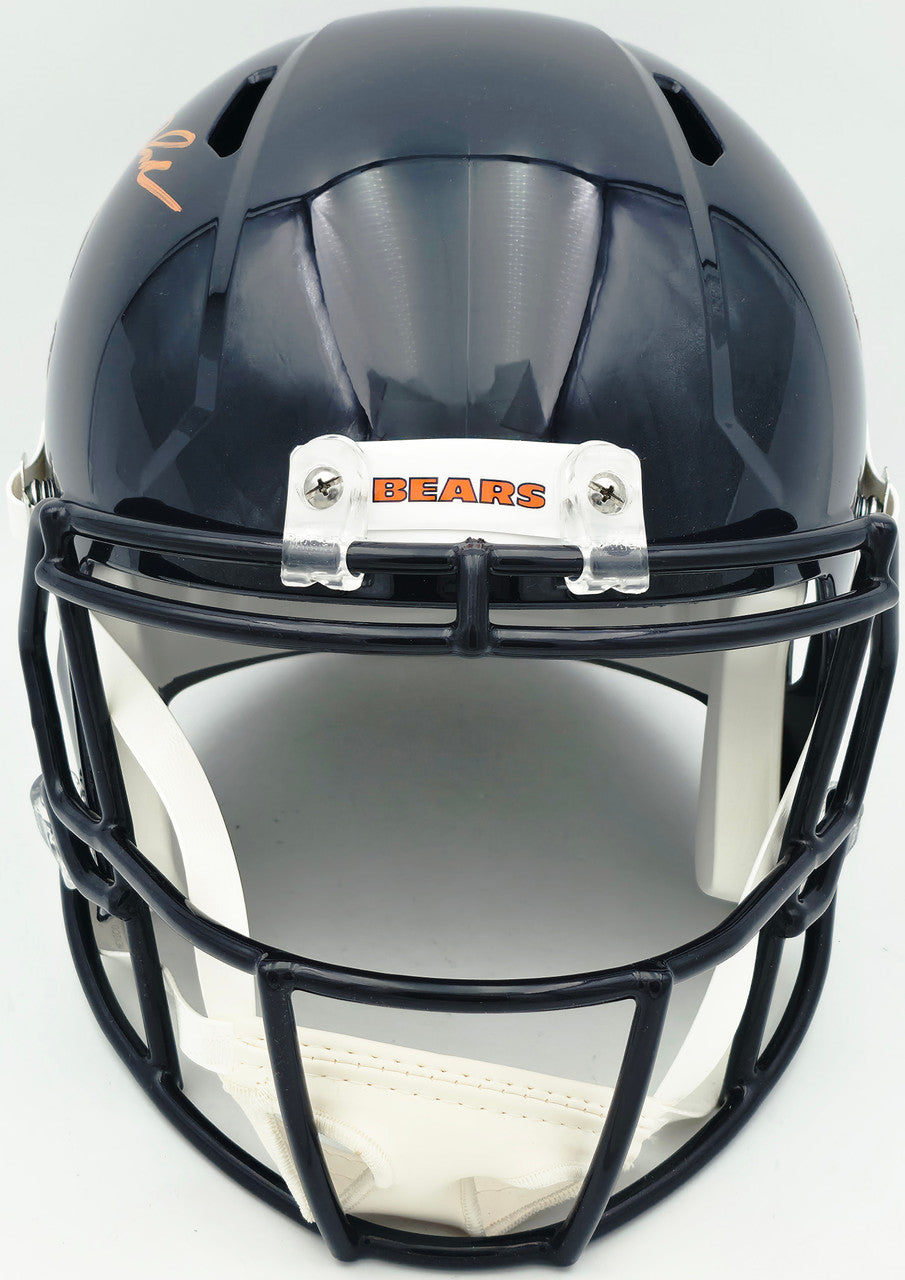 D'Andre Swift Autographed Chicago Bears Blue Full Size Speed Replica Helmet Beckett BAS Witness Stock #260054
