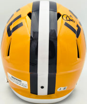 Patrick Peterson Autographed LSU Tigers Yellow Full Size Speed Replica Helmet Beckett BAS Witness Stock #259969