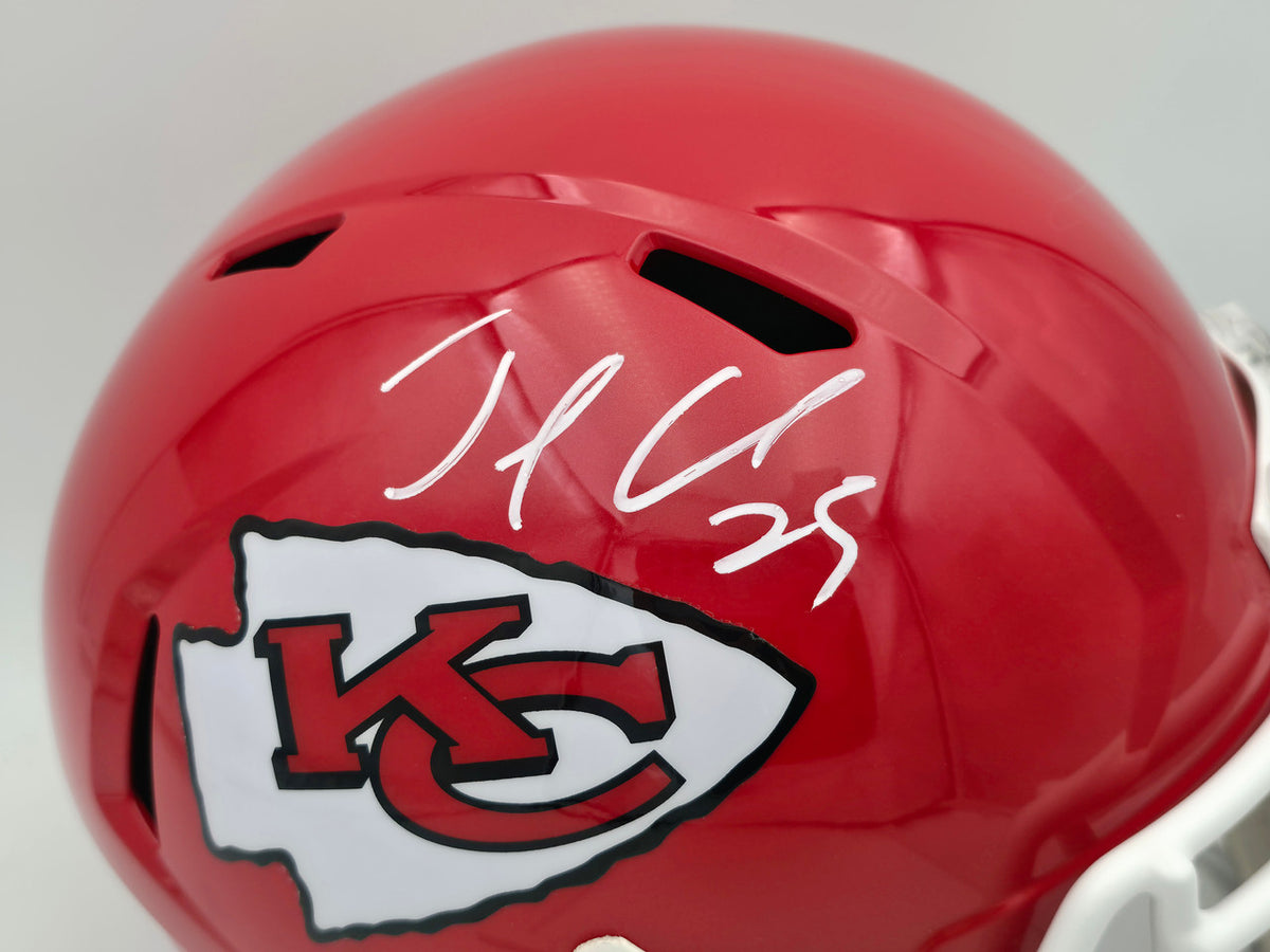 Jamaal Charles Autographed Kansas City Chiefs Red Full Size Speed Replica Helmet Beckett BAS Witness Stock #260051