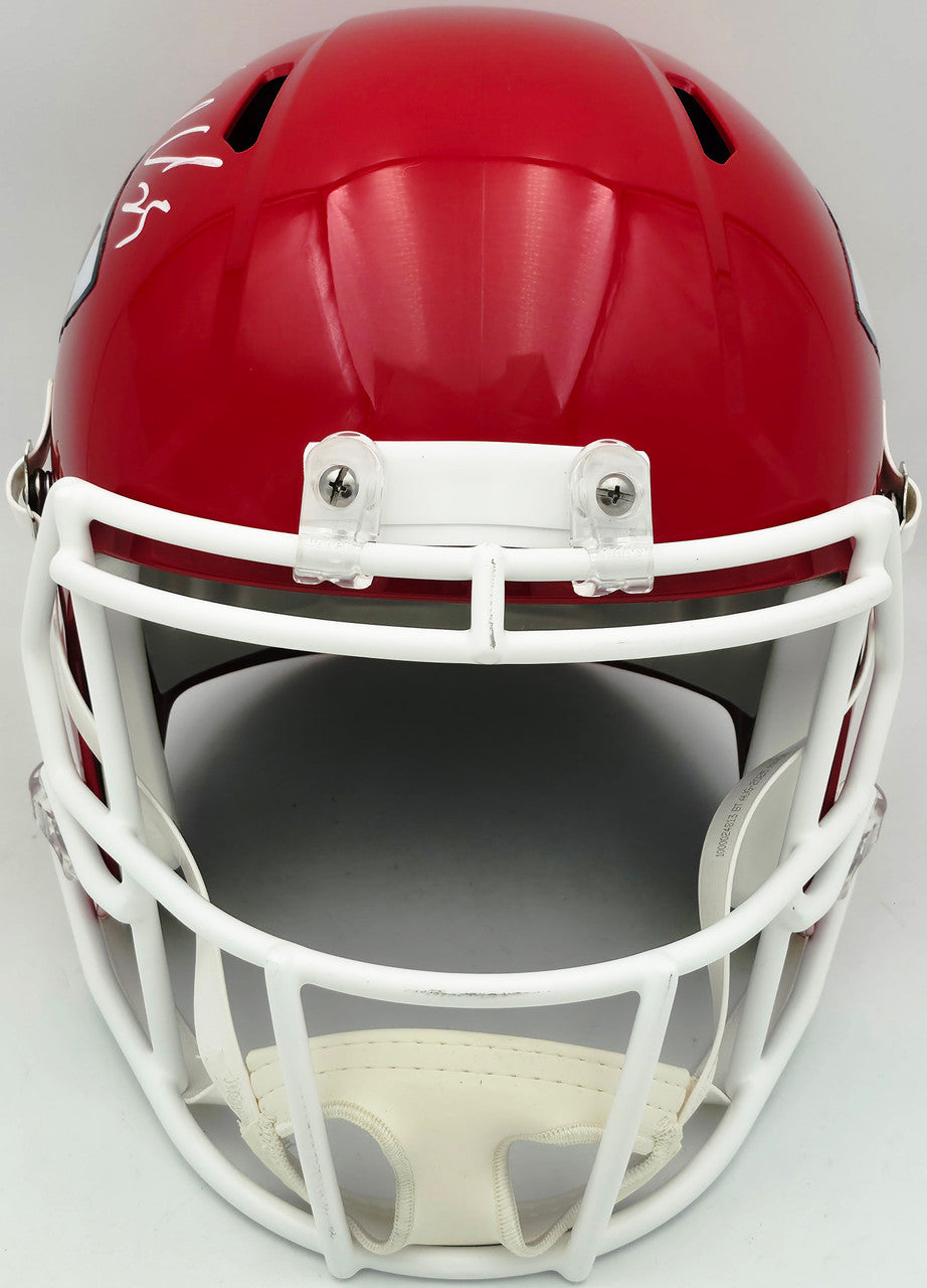 Jamaal Charles Autographed Kansas City Chiefs Red Full Size Speed Replica Helmet Beckett BAS Witness Stock #260051