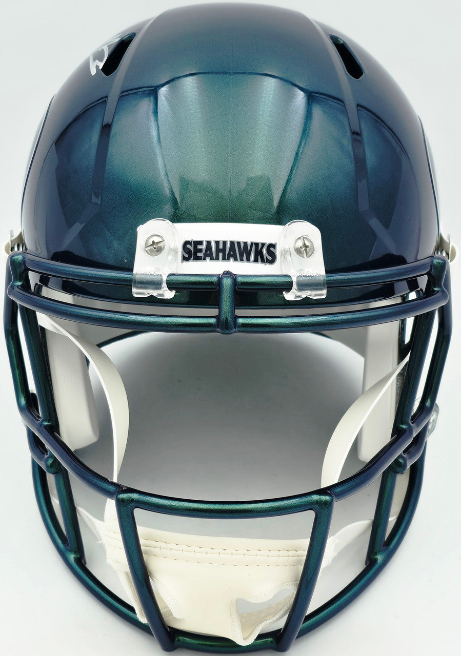 Nick Emmanwori Autographed Seattle Seahawks Metallic Green Rivalries Full Size Speed Replica Helmet Beckett BAS Witness Stock #260082