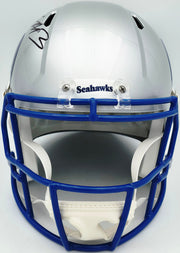 Nick Emmanwori Autographed Seattle Seahawks 1983-2001 Throwback Silver Full Size Speed Replica Helmet Beckett BAS Witness Stock #260085