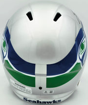 Nick Emmanwori Autographed Seattle Seahawks 1983-2001 Throwback Silver Full Size Speed Replica Helmet Beckett BAS Witness Stock #260085