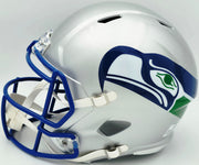 Nick Emmanwori Autographed Seattle Seahawks 1983-2001 Throwback Silver Full Size Speed Replica Helmet Beckett BAS Witness Stock #260085