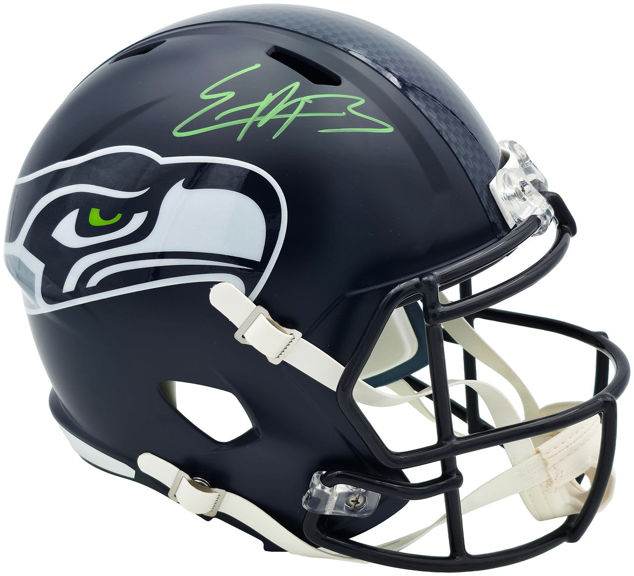 Nick Emmanwori Autographed Seattle Seahawks Blue Full Size Speed Replica Helmet Beckett BAS Witness Stock #260086