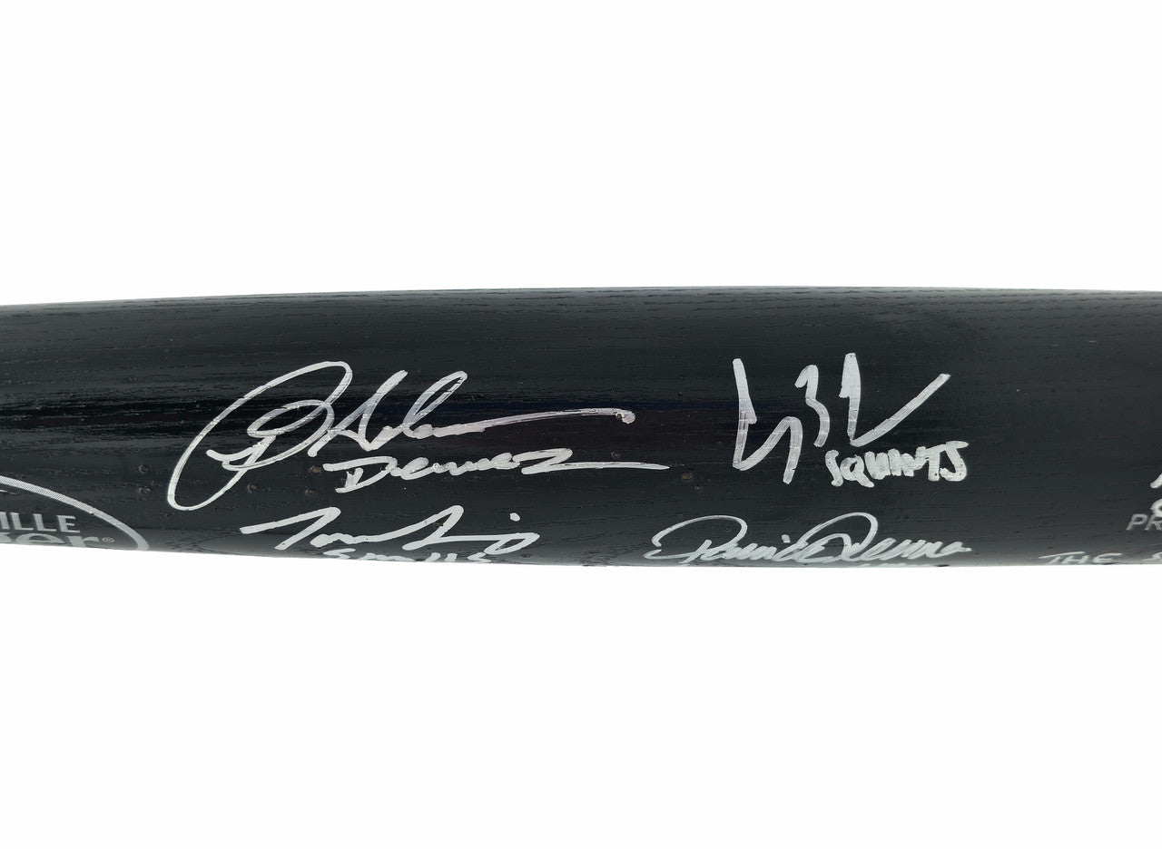 The Sandlot Movie Cast Autographed Black Louisville Slugger Baseball Bat With 8 Signatures Beckett BAS Witness Stock #260068