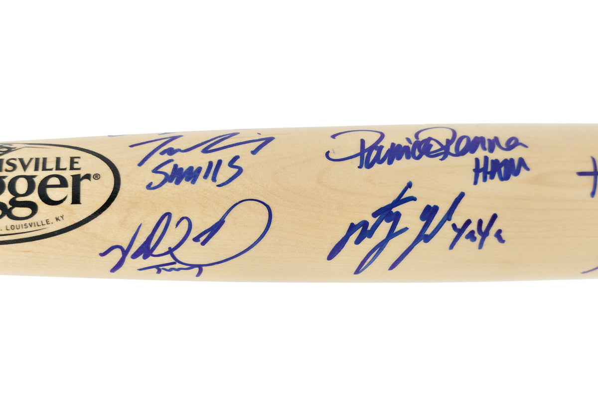 The Sandlot Movie Cast Autographed Black Louisville Slugger Baseball Bat With 8 Signatures Beckett BAS Witness Stock #260068