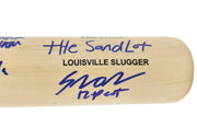 The Sandlot Movie Cast Autographed Black Louisville Slugger Baseball Bat With 8 Signatures Beckett BAS Witness Stock #260068