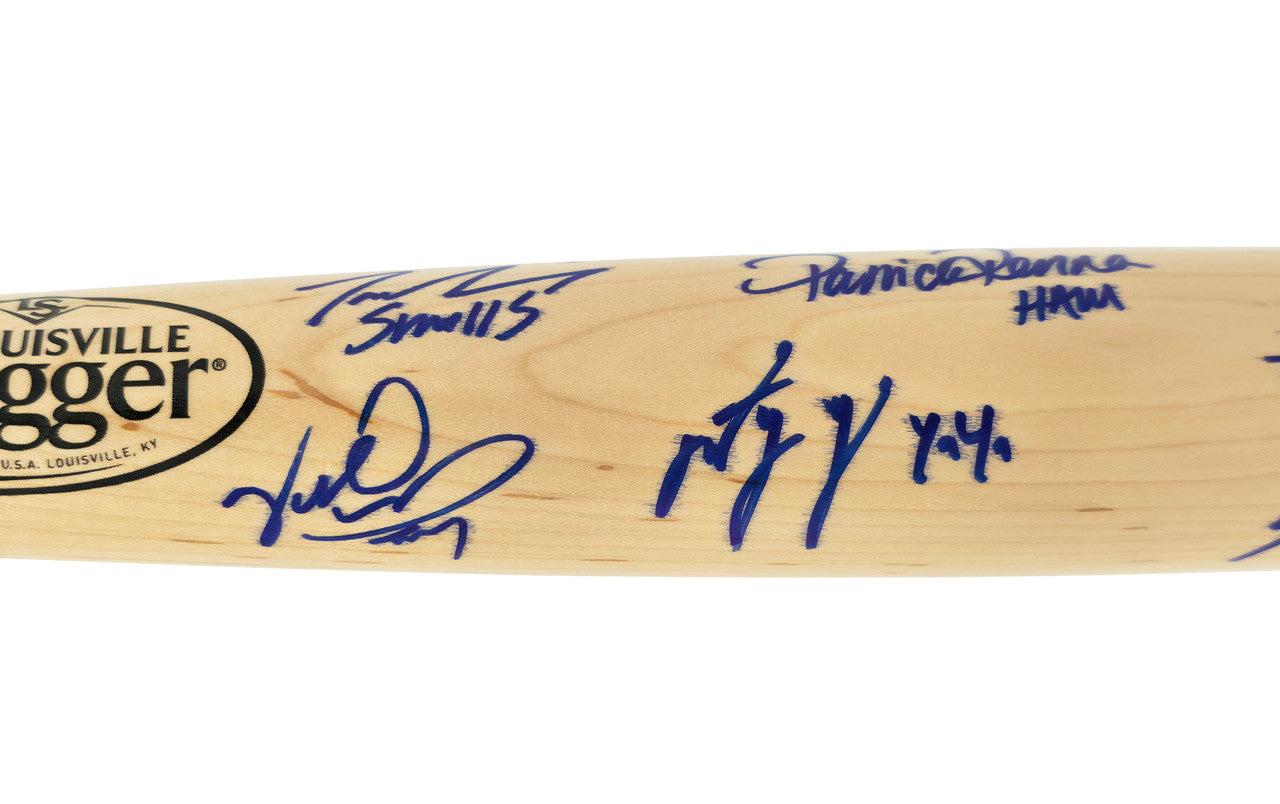 The Sandlot Movie Cast Autographed Blonde Louisville Slugger Baseball Bat With 8 Signatures Beckett BAS Witness Stock #260070