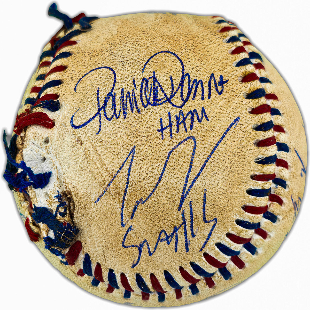 The Sandlot Movie Cast Autographed Replica Babe Ruth Signed Movie Prop Baseball With 8 Signatures Beckett BAS Witness Stock #260067