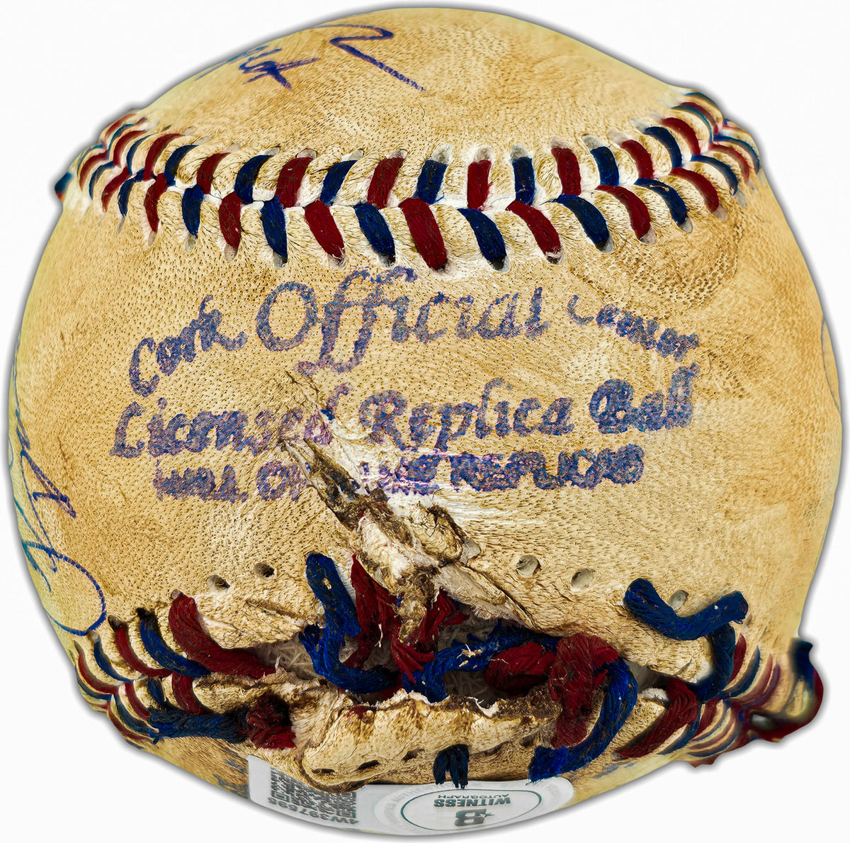 The Sandlot Movie Cast Autographed Replica Babe Ruth Signed Movie Prop Baseball With 8 Signatures Beckett BAS Witness Stock #260067