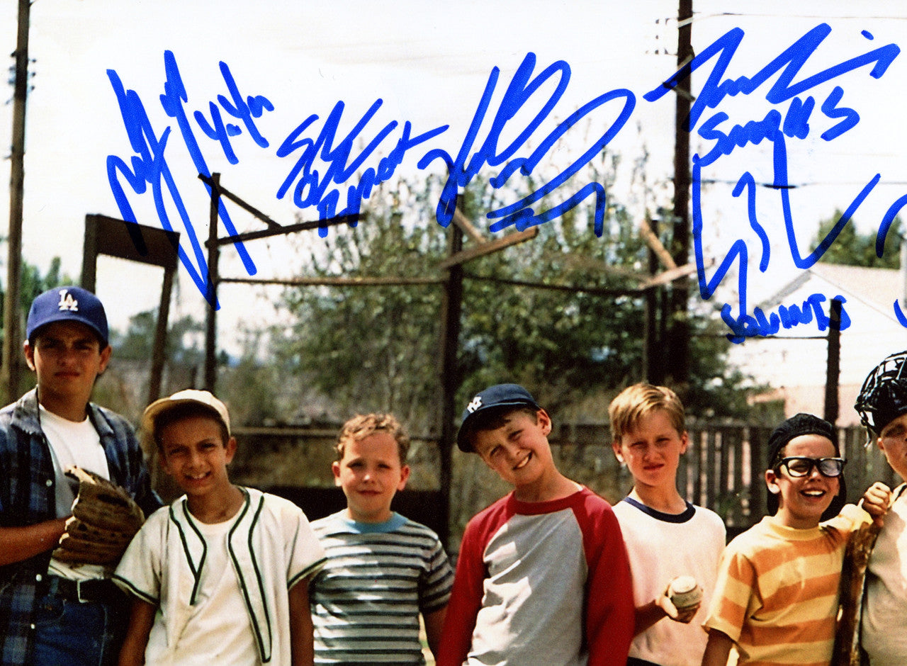 The Sandlot Movie Cast Autographed 16x20 Photo With 8 Signatures Beckett BAS Witness Stock #260065