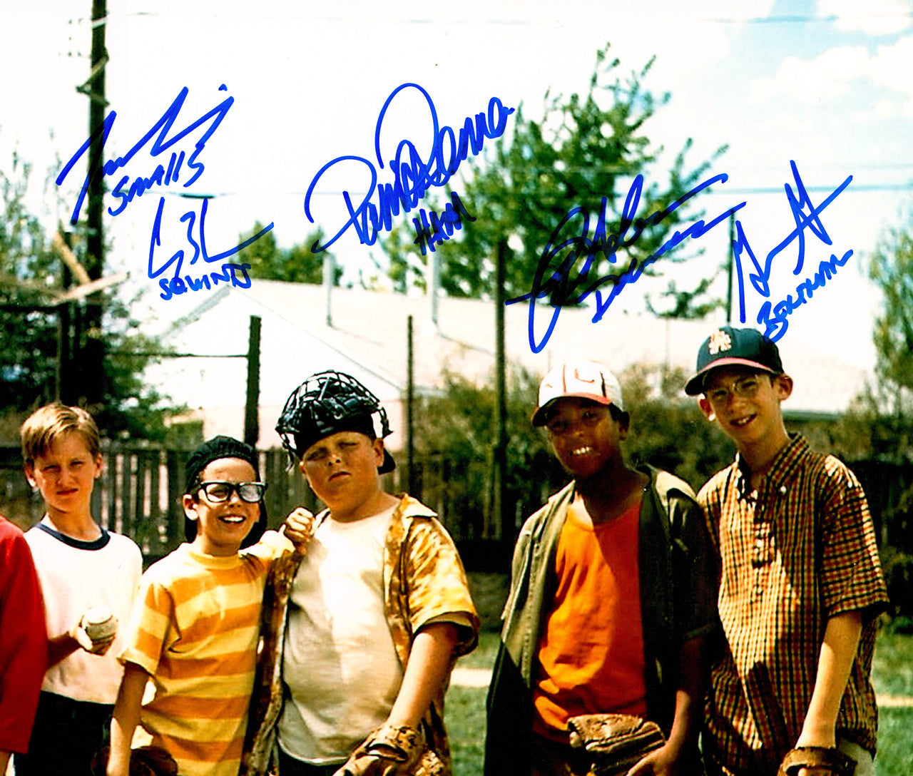 The Sandlot Movie Cast Autographed 8x10 Photo With 8 Signatures Beckett BAS Witness Stock #260066