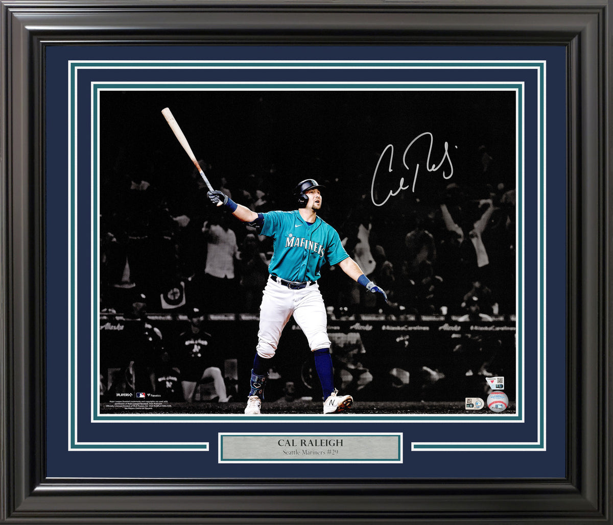 Cal Raleigh Autographed Framed 16x20 Photo Seattle Mariners Drought Ending Walk-Off Home Run Fanatics & MLB Holo Stock #262544