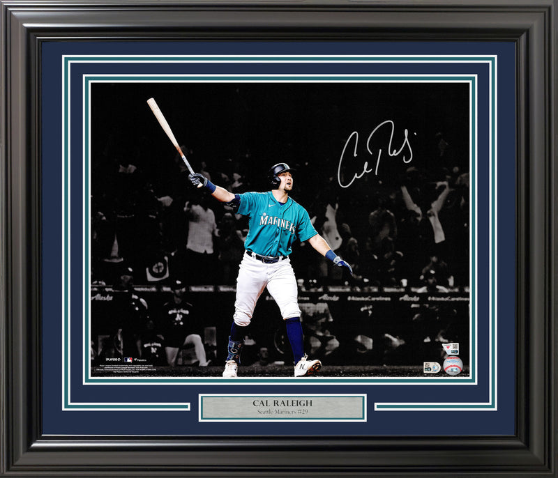 Cal Raleigh Autographed Framed 16x20 Photo Seattle Mariners Drought Ending Walk-Off Home Run Fanatics & MLB Holo Stock #262544