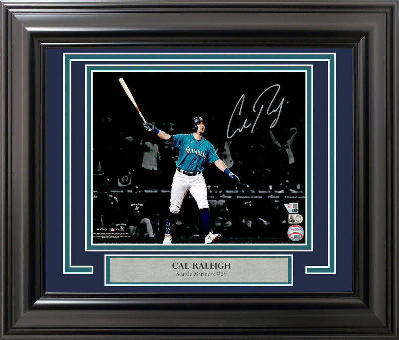 Cal Raleigh Autographed Framed 8x10 Photo Seattle Mariners Drought Ending Walk-Off Home Run Fanatics & MLB Holo Stock #262547