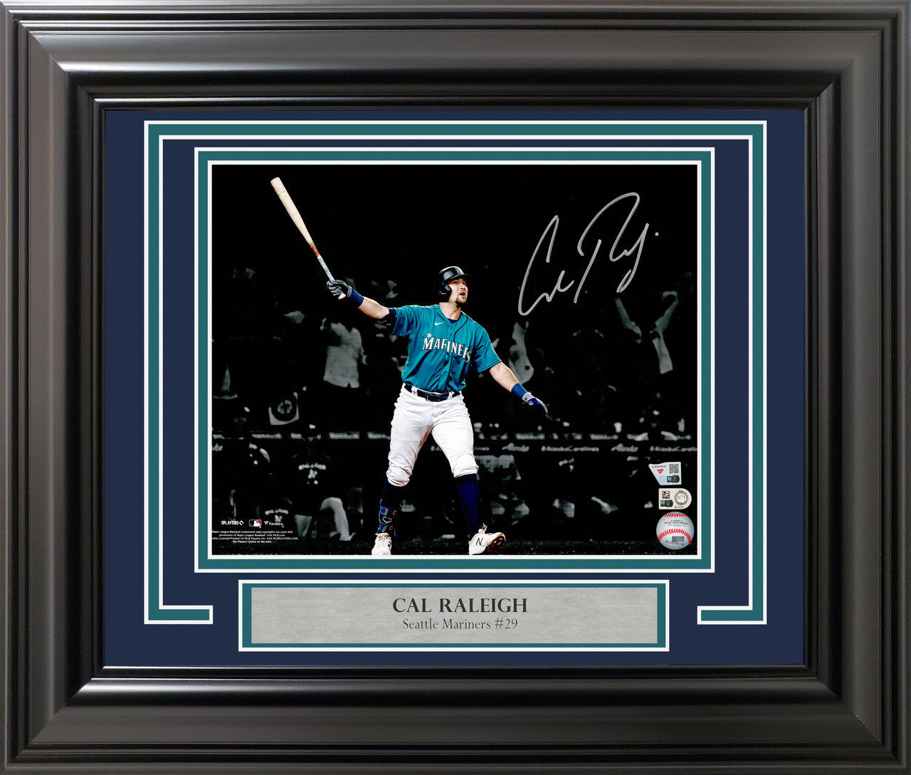 Cal Raleigh Autographed Framed 11x14 Photo Seattle Mariners Drought Ending Walk-Off Home Run Fanatics & MLB Holo Stock #262543