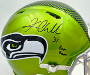 Kam Chancellor Autographed Seattle Seahawks Flash Green Full Size Speed Authentic Helmet "Bam Bam" Beckett BAS Witness Stock #258287