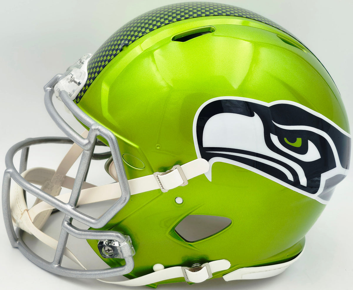 Kam Chancellor Autographed Seattle Seahawks Flash Green Full Size Speed Authentic Helmet "Bam Bam" Beckett BAS Witness Stock #258287