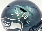 Kam Chancellor Autographed Seattle Seahawks Metallic Green Rivalries Full Size Speed Replica Helmet Beckett BAS Witness Stock #258291