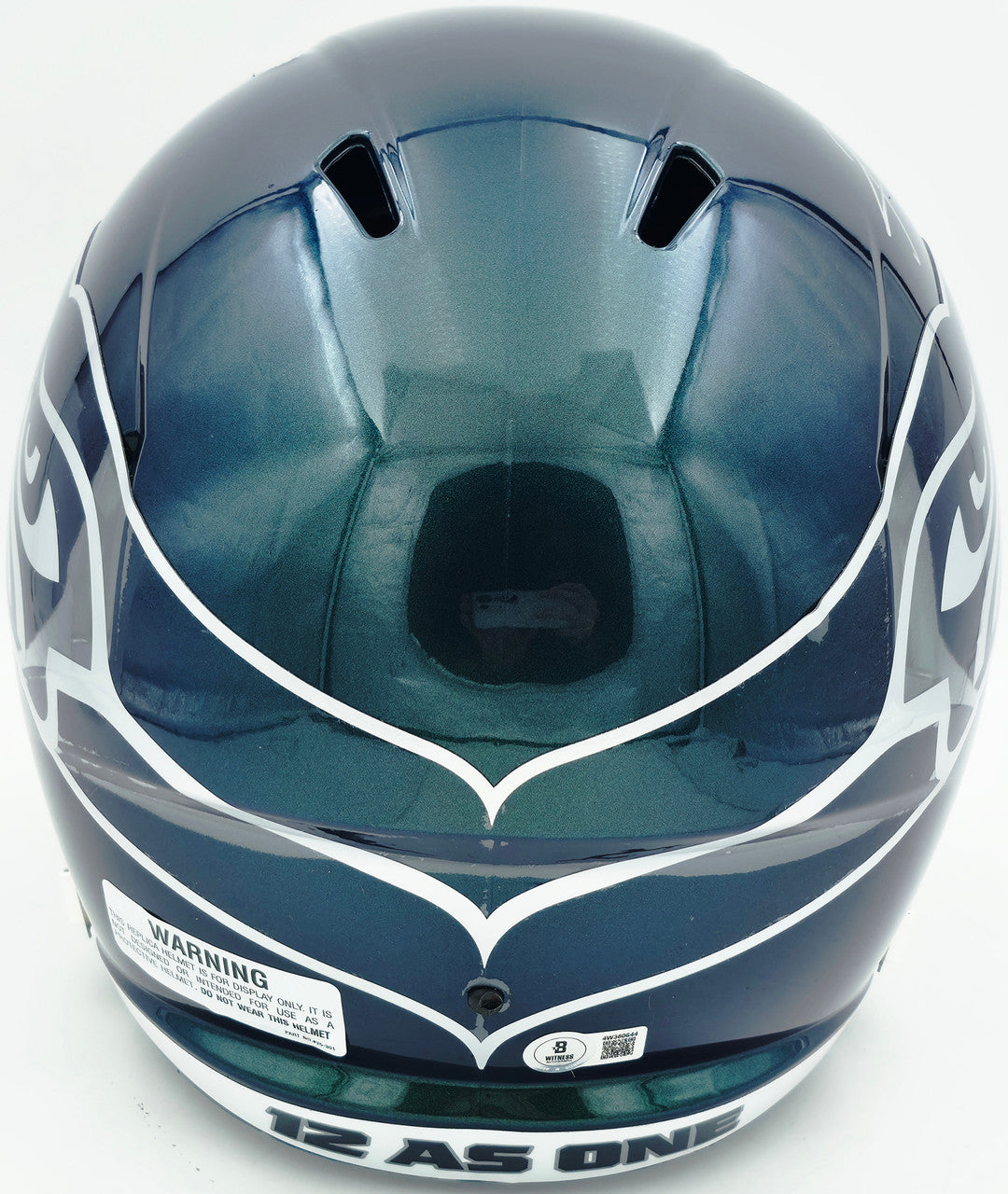 Kam Chancellor Autographed Seattle Seahawks Metallic Green Rivalries Full Size Speed Replica Helmet Beckett BAS Witness Stock #258291
