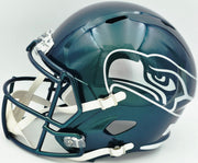Kam Chancellor Autographed Seattle Seahawks Metallic Green Rivalries Full Size Speed Replica Helmet Beckett BAS Witness Stock #258291