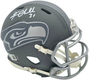Kam Chancellor Autographed Seattle Seahawks Slate Silver Speed Mini Helmet Beckett BAS Witness Stock #259854